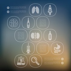 medicine infographic with unfocused background N78