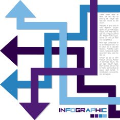Bright infographic arrows in vector format N27
