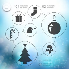 Christmas infographic with unfocused background N198