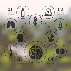 medicine infographic with unfocused background N79