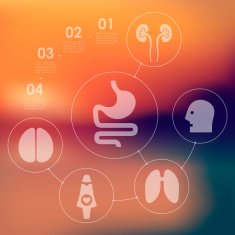medicine infographic with unfocused background N81