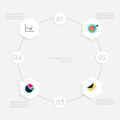 Abstract business info graphics template with icons N118