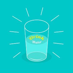 Big shining glass of water Drink water Infographic Flat desi
