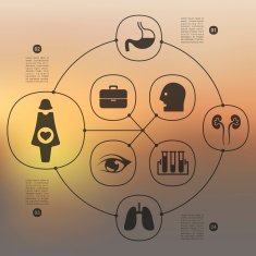 medicine infographic with unfocused background N85