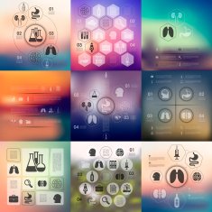 medical infographic with unfocused background N79