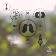 medical infographic with unfocused background N83