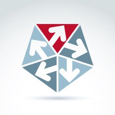 Vector abstract icon with five arrow symbol element N2