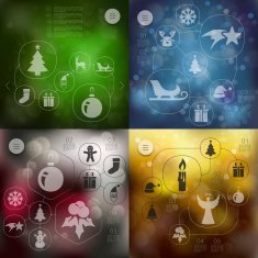 Christmas infographic with unfocused background N206