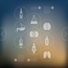 medicine infographic with unfocused background N90