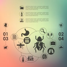 veterinary infographic with unfocused background N90