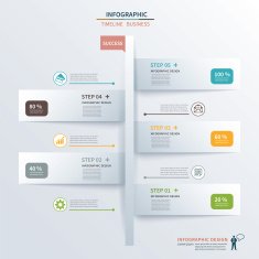 paper tab timeline infographic