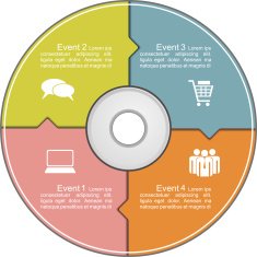 Infographics template with compact disk