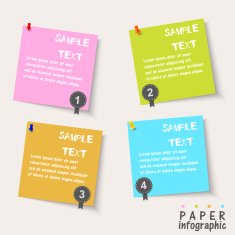 Four Paper Flow Chart info graphic elements