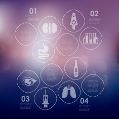 medicine infographic with unfocused background N91