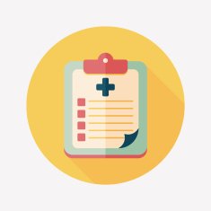clinical record flat icon with long shadow N9