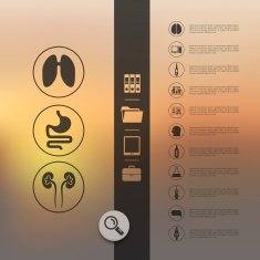 medicine infographic with unfocused background N99