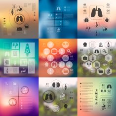 medical infographic with unfocused background N93