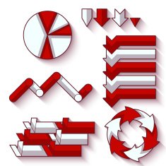 Vector set of arrows and diagram for infographic N2