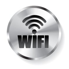 Circle Metal WIFI Button Icon N2
