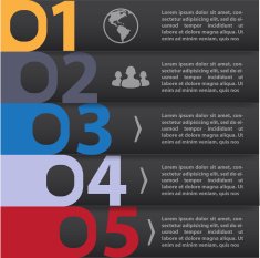 Vector paper lines and numbers design template N12