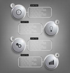 Info graphic gray round element template