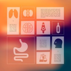 medical infographic with unfocused background N101