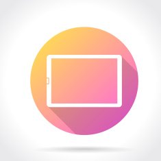 Flat Long Shadow Icon Of Tablet Computer