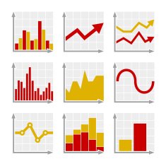 Business Infographic Colorful Charts and Diagrams Set