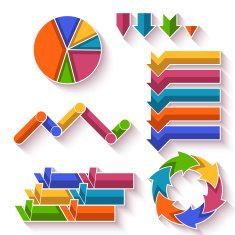 Vector set of arrows and diagram for infographic N3