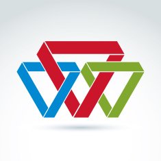 Vector abstract intersected isosceles triangles Geometric color