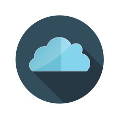 Flat Design Concept Cloud Vector Illustration With Long Shadow