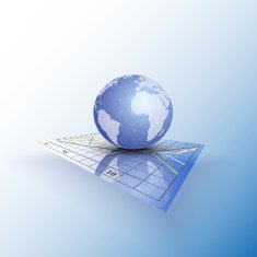 Globe world on the chart Abstract vector illustration N2