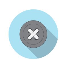 Flat Design Concept Button Icon Vector Illustration With Long Sh