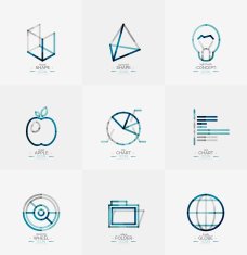 Minimal thin line design web icon set N33
