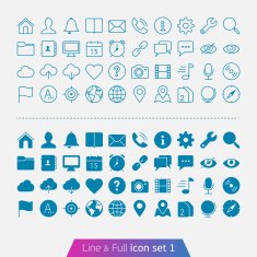 Illustrated basic set of web and mobile icons N2