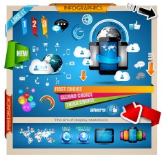 Infographic with Cloud Computing concept N2