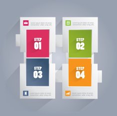 Infographics background with rectangular elements - four steps N2