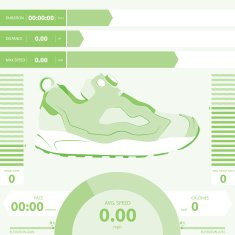 Vector running statistics infographic N2