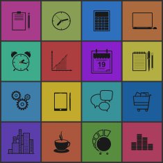 Stylish modern flat icons collection Vector illustration N2