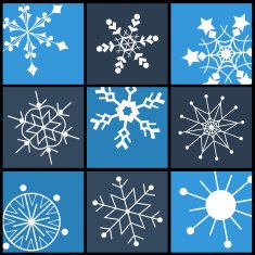 Snowflake Flat Icons for Web and Mobile