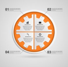 Color gear infographics options banner