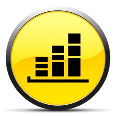 Bar Graph icon on a round button - CurveSeries N55