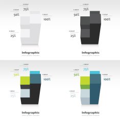 3d infographic template top view sets