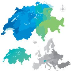 Switzerland Cantons Europe Map