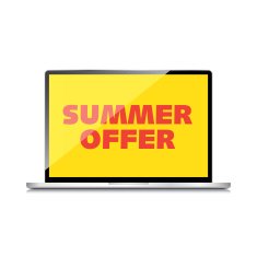 Summer offer words Markdown discount on High-quality screen