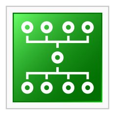 Flowchart icon on a square button N84