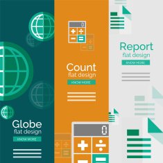 Set of flat design universal business concepts N4