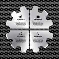 Vector options infographic steel gear