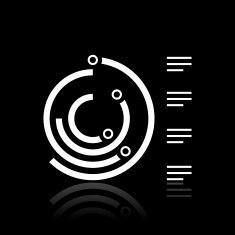 Radial Bar Chart icon on a black background N10