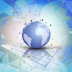 Globe world on the chart Abstract vector illustration N3